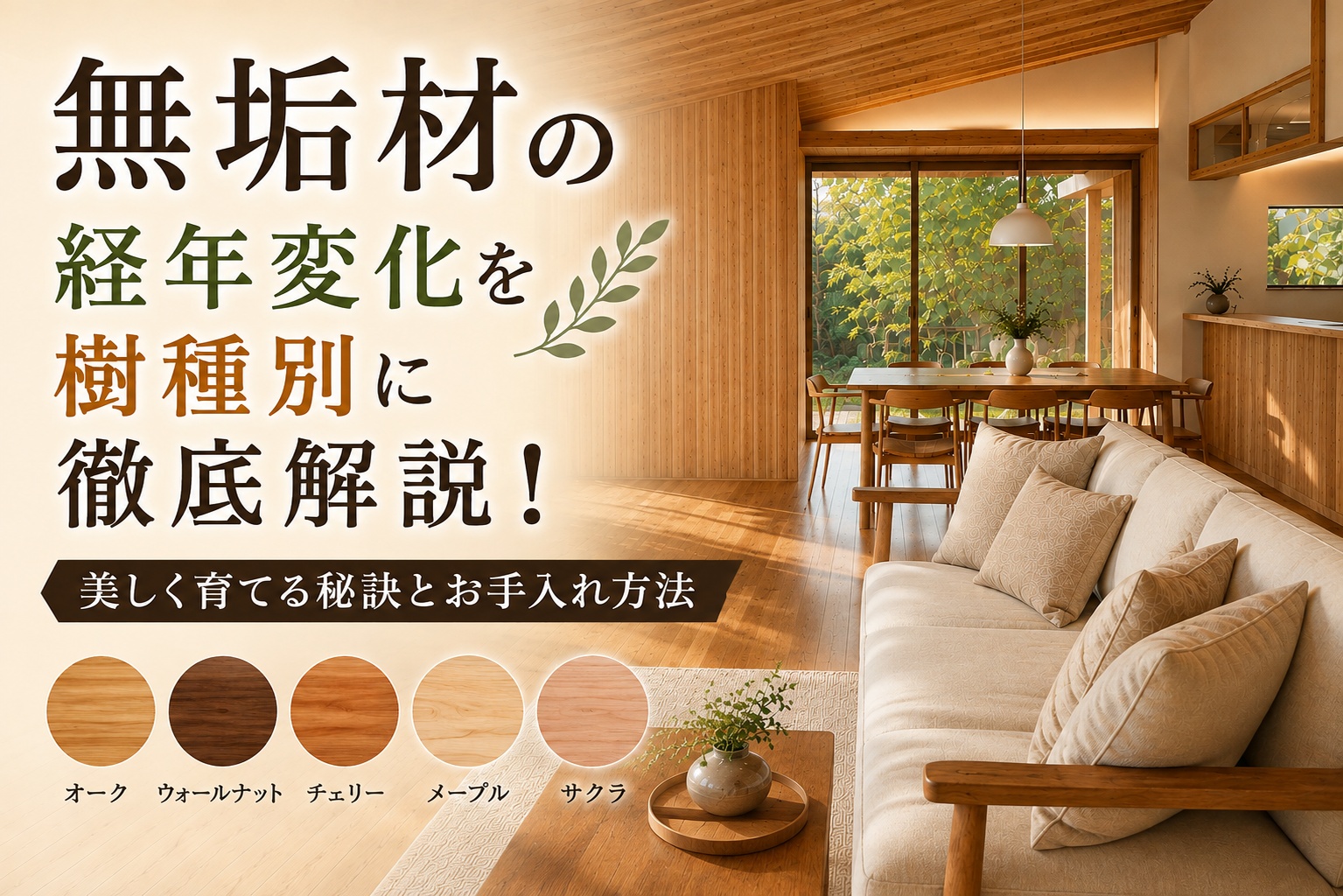 無垢材の経年変化を樹種別に徹底解説！美しく育てる秘訣とお手入れ方法